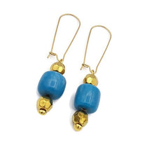 Load image into Gallery viewer, Turquoise Color Ceramic Bead Earrings