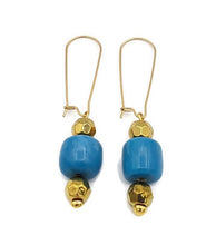 Load image into Gallery viewer, Turquoise Color Ceramic Bead Earrings