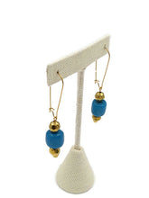 Load image into Gallery viewer, Turquoise Color Ceramic Bead Earrings