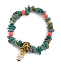 Load image into Gallery viewer, Southwest Style Turquoise Stretch Bracelet