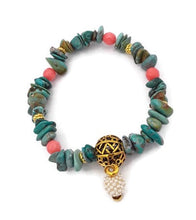 Load image into Gallery viewer, Southwest Style Turquoise Stretch Bracelet
