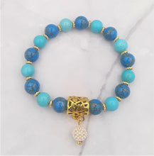 Load image into Gallery viewer, Howlite and Calcite Bead Bracelet