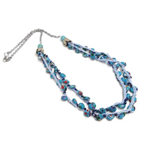 Load image into Gallery viewer, Mosaic Turquoise Bead Double Strand Crochet Necklace