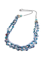 Load image into Gallery viewer, Mosaic Turquoise Bead Double Strand Crochet Necklace