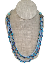 Load image into Gallery viewer, Mosaic Turquoise Bead Double Strand Crochet Necklace