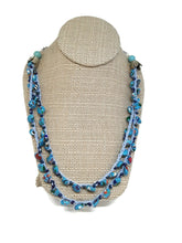 Load image into Gallery viewer, Mosaic Turquoise Bead Double Strand Crochet Necklace