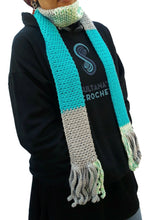 Load image into Gallery viewer, Turquoise Color Block Skinnee Scarf