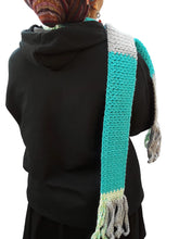 Load image into Gallery viewer, Turquoise Color Block Skinnee Scarf