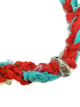 Load image into Gallery viewer, Multi-Color Recycled Sari Silk Ribbon Crochet Necklace