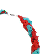 Load image into Gallery viewer, Multi-Color Recycled Sari Silk Ribbon Crochet Necklace