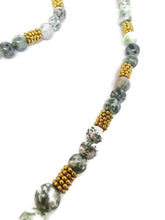 Load image into Gallery viewer, Green Mixed Ornamental Stone Bead Stretch Necklace