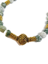 Load image into Gallery viewer, Green Mixed Ornamental Stone Bead Stretch Necklace