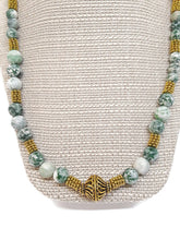 Load image into Gallery viewer, Green Mixed Ornamental Stone Bead Stretch Necklace