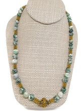 Load image into Gallery viewer, Green Mixed Ornamental Stone Bead Stretch Necklace