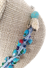Load image into Gallery viewer, Mosaic Turquoise Bead Double Strand Crochet Necklace