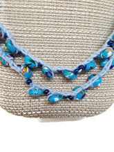 Load image into Gallery viewer, Mosaic Turquoise Bead Double Strand Crochet Necklace