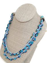Load image into Gallery viewer, Mosaic Turquoise Bead Double Strand Crochet Necklace