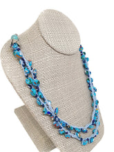 Load image into Gallery viewer, Mosaic Turquoise Bead Double Strand Crochet Necklace