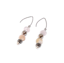 Load image into Gallery viewer, Multi-Color Beryl Faceted Flat Gemstone Bead Earrings with Silver Tone Hematine Beads