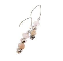 Load image into Gallery viewer, Multi-Color Beryl Faceted Flat Gemstone Bead Earrings with Silver Tone Hematine Beads
