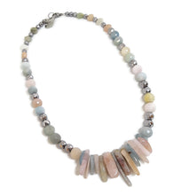 Load image into Gallery viewer, Multi-Color Beryl Gemstone Bead Statement Necklace