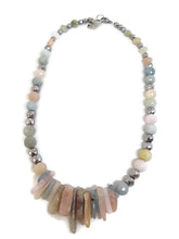 Load image into Gallery viewer, Multi-Color Beryl Gemstone Bead Statement Necklace