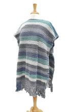 Load image into Gallery viewer, Hydrangea Color Stripe Boat Neck Poncho