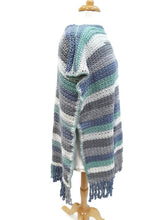 Load image into Gallery viewer, Hydrangea Color Stripe Boat Neck Poncho