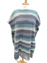 Load image into Gallery viewer, Hydrangea Color Stripe Boat Neck Poncho