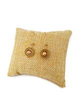 Load image into Gallery viewer, Champagne Color Fresh Water Pearl Earrings in Gold Tone Bead Frames