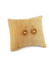 Load image into Gallery viewer, Champagne Color Fresh Water Pearl Earrings in Gold Tone Bead Frames