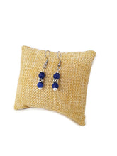 Load image into Gallery viewer, Sapphire Blue Calcite Earrings with Silver Tone Spacer Beads