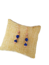 Load image into Gallery viewer, Sapphire Blue Calcite Earrings with Rose Gold Tone Ear Wires