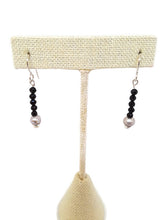 Load image into Gallery viewer, Black Spinel and Pearl Gemstone Bead Earrings
