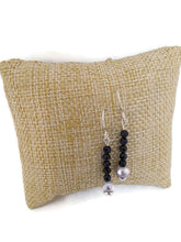 Load image into Gallery viewer, Black Spinel and Pearl Gemstone Bead Earrings