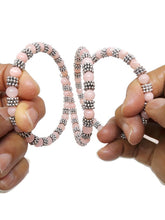 Load image into Gallery viewer, Rose Quartz Color Calcite Bead Memory Wire Wrap Bracelet