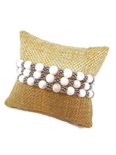Load image into Gallery viewer, White Calcite Bead Memory Wire Wrap Bracelet