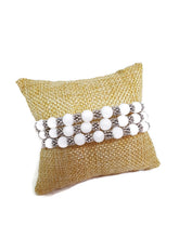 Load image into Gallery viewer, White Calcite Bead Memory Wire Wrap Bracelet