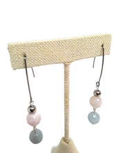 Load image into Gallery viewer, Multi-Color Faceted Beryl Bead Earrings with Stainless Steel Accent Beads
