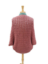 Load image into Gallery viewer, Dusty Pink and Mint Green Cocoon Sweater