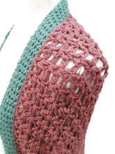 Load image into Gallery viewer, Dusty Pink and Mint Green Cocoon Sweater