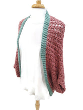 Load image into Gallery viewer, Dusty Pink and Mint Green Cocoon Sweater