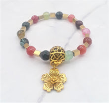 Load image into Gallery viewer, Multi-Color Quenched Crackled Agate Stretch Bracelet