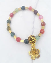 Load image into Gallery viewer, Multi-Color Quenched Crackled Agate Stretch Bracelet