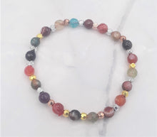 Load image into Gallery viewer, Multi-Color Quenched Crackled Agate Stretch Bracelet