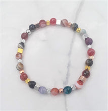Load image into Gallery viewer, Multi-Color Quenched Crackled Agate Bead Stretch Bracelet