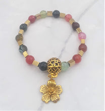 Load image into Gallery viewer, Multi-Color Quenched Crackled Agate Stretch Bracelet