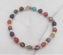 Load image into Gallery viewer, Multi-Color Quenched Crackled Agate Stretch Bracelet