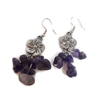 Load image into Gallery viewer, Pansy Amethyst Earrings