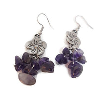Load image into Gallery viewer, Pansy Amethyst Earrings